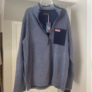 Vineyard Vines Mens Performance Sherpa fleece Large Navy